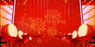 红色新年春节开门红背景GIF动态图